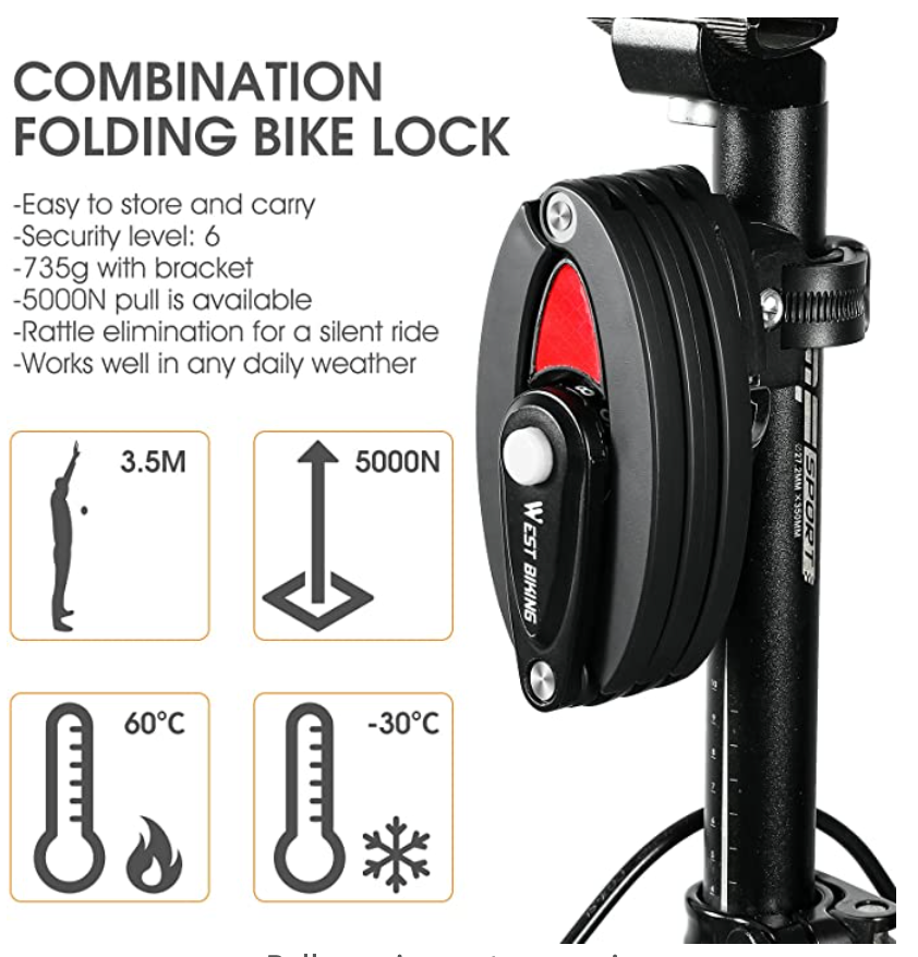 Foldable Combination Chain Lock