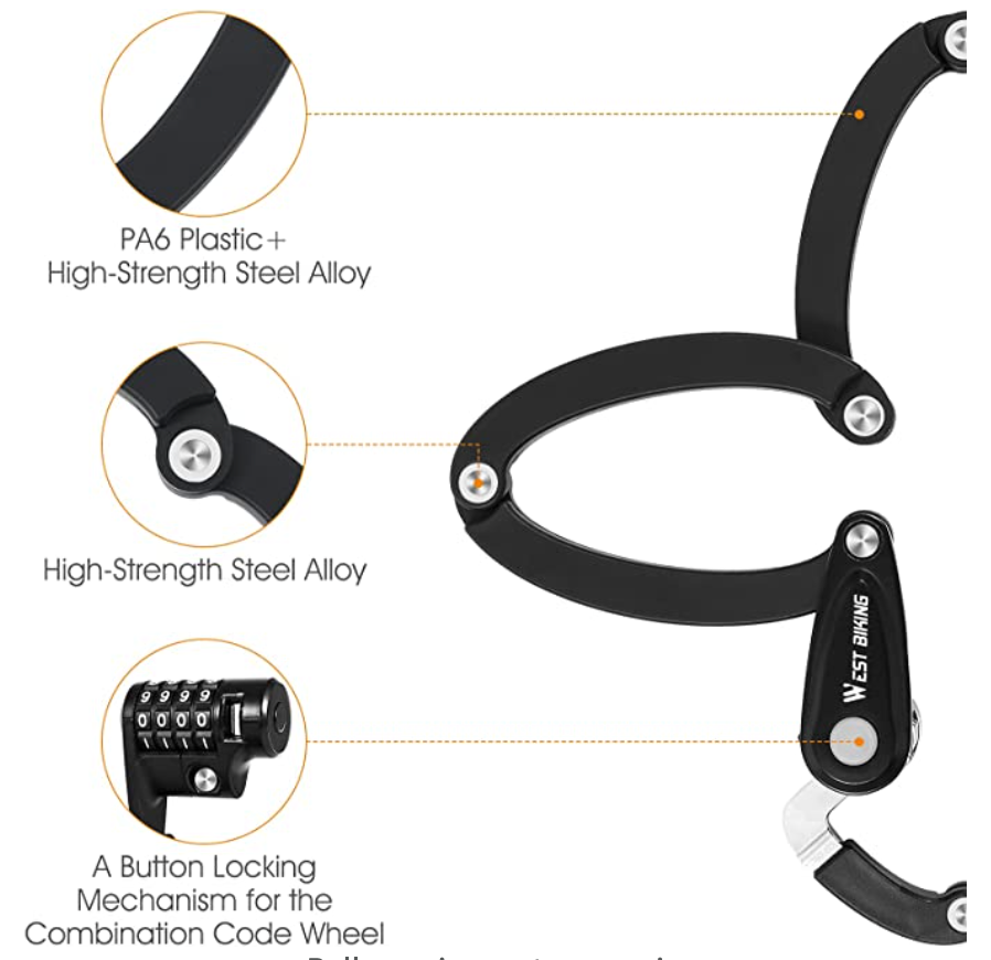 Foldable Combination Chain Lock