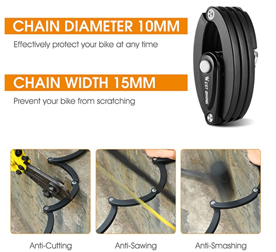 Foldable Combination Chain Lock